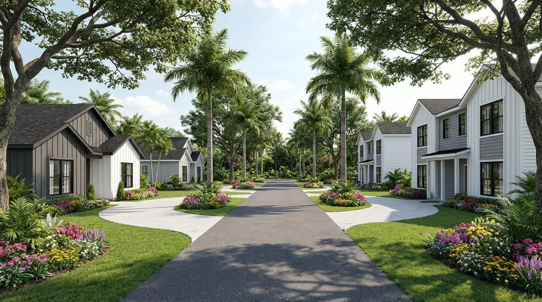 Tree-lined residential avenue at Golden Palace Residences Uyo